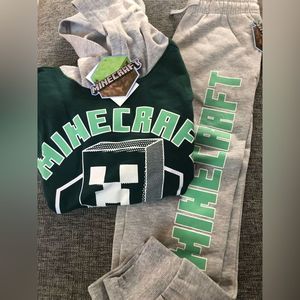 NWT Kids Minecraft Hoodie & Jogger Set Size Large 14/16